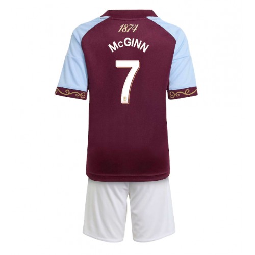 Aston Villa John McGinn #7 Primera Equipación Niños 2025-26 Manga Corta (+ Pantalones cortos)